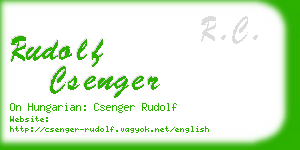 rudolf csenger business card